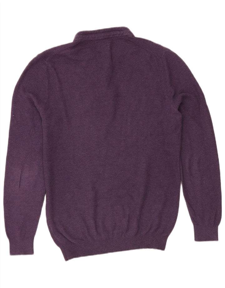Massimo Dutti Pull à col boutonné pour homme Taille L Violet