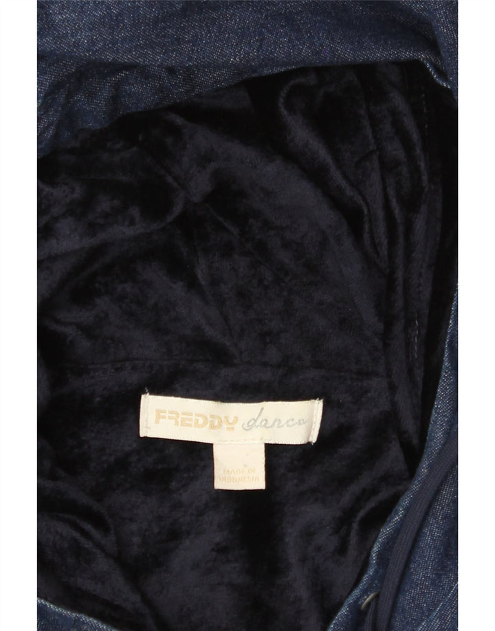 FREDDY Veste en jean à capuche pour femme UK 14 Bleu marine moyen