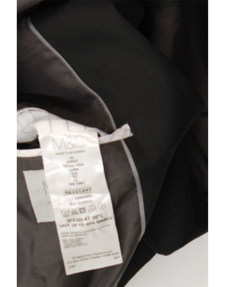 Marks & Spencer Veste blazer longue à 2 boutons pour homme UK 42 Large Noir