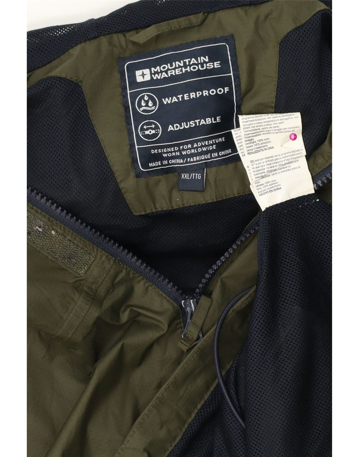 Mountain Warehouse Veste de pluie à capuche pour homme UK 44 2XL Kaki Polyester
