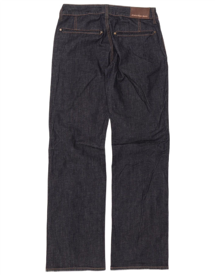 CALVIN KLEIN Jean droit Femme W30 L33 Bleu Marine Coton