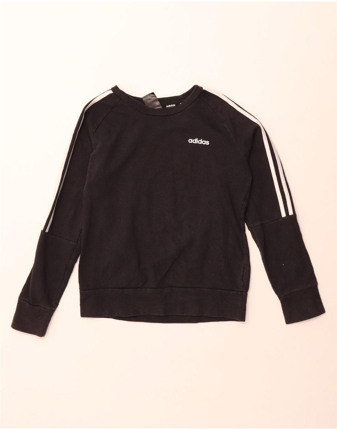 ADIDAS Sweat-shirt pour femme UK 8/10 Petit coton noir