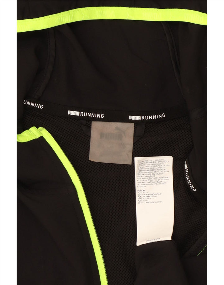 Puma Veste de pluie à capuche pour homme UK 40 Large Noir Nylon