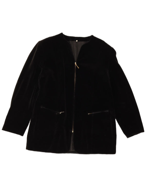 CITYLIFE Veste blazer en velours pour femme UK 14 Grand coton noir