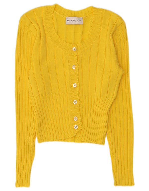 Sport Staff Cardigan court pour femme UK 10 Petit Jaune