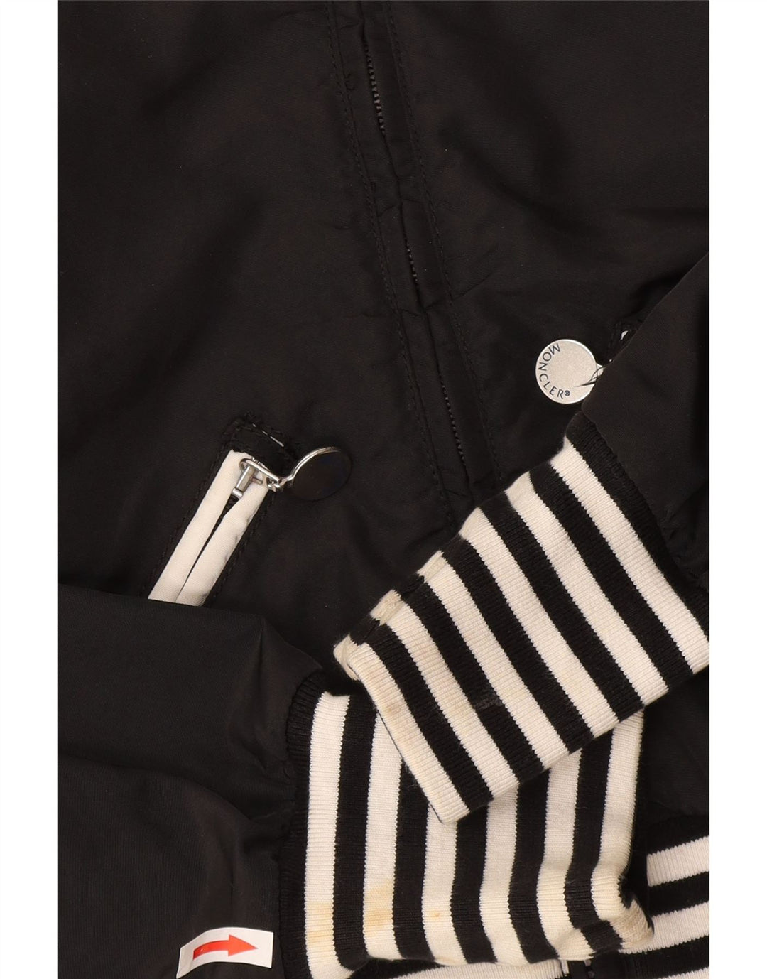 Moncler Veste Bomber Courte Fille 9-10 Ans Polyamide Rayé Noir