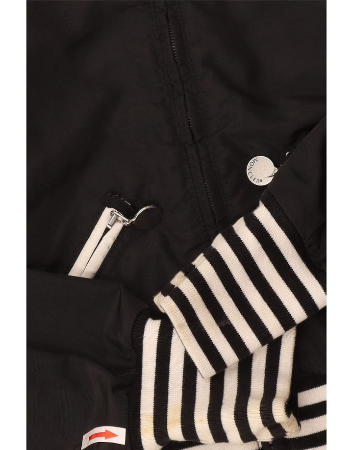 Moncler Veste Bomber Courte Fille 9-10 Ans Polyamide Rayé Noir