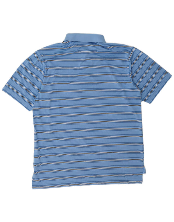 Adidas Polo Homme Grand Bleu Rayé Polyester