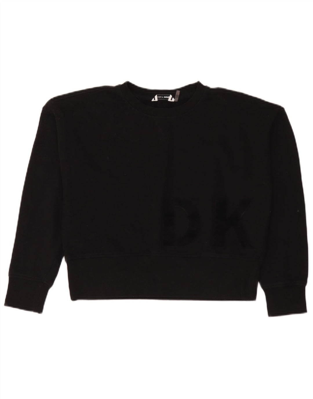 Dkny Sweat-shirt court surdimensionné pour femme UK 10 Petit Noir