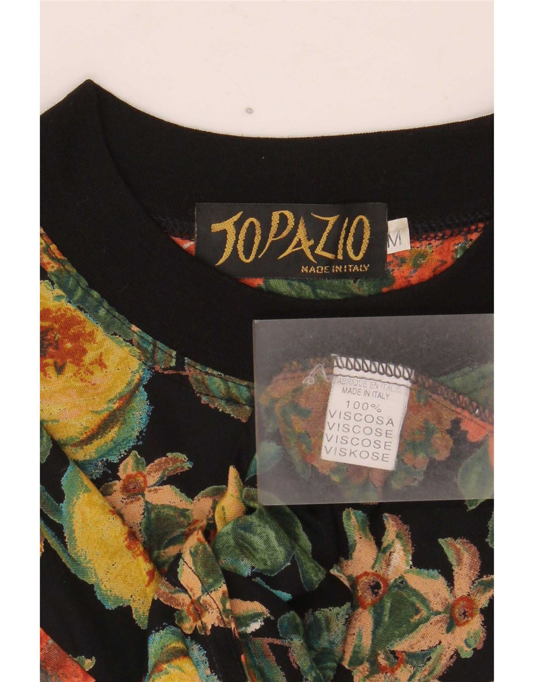 Topazio Chemisier Top UK 44 Medium Multicolore Floral Viscose
