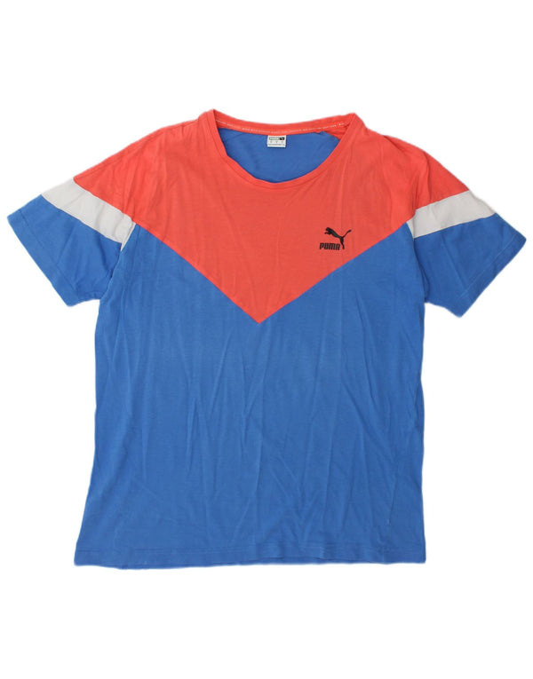 Puma T-Shirt Top Homme Bleu Moyen Colourblock