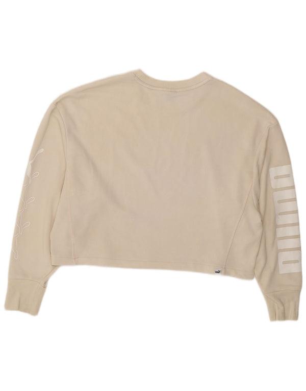 Puma Sweat-shirt court surdimensionné pour femme UK 16 Large Beige