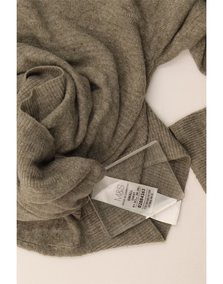 Marks & Spencer Pull col V pour homme Petit Kaki Moucheté Acrylique