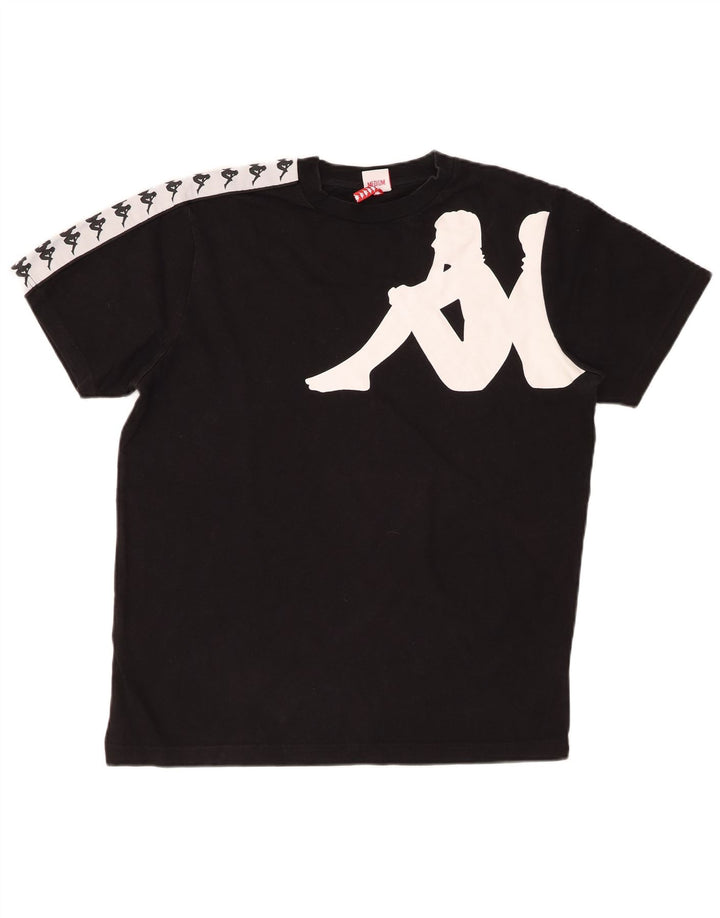 KAPPA T-Shirt Graphique Homme Noir Moyen Coton Colorblock