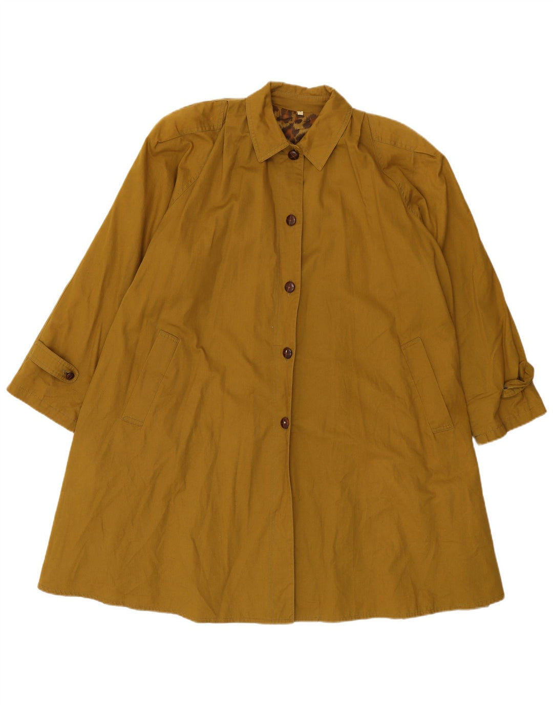 VINTAGE Manteau surdimensionné pour femme UK 10 Petit acétate kaki