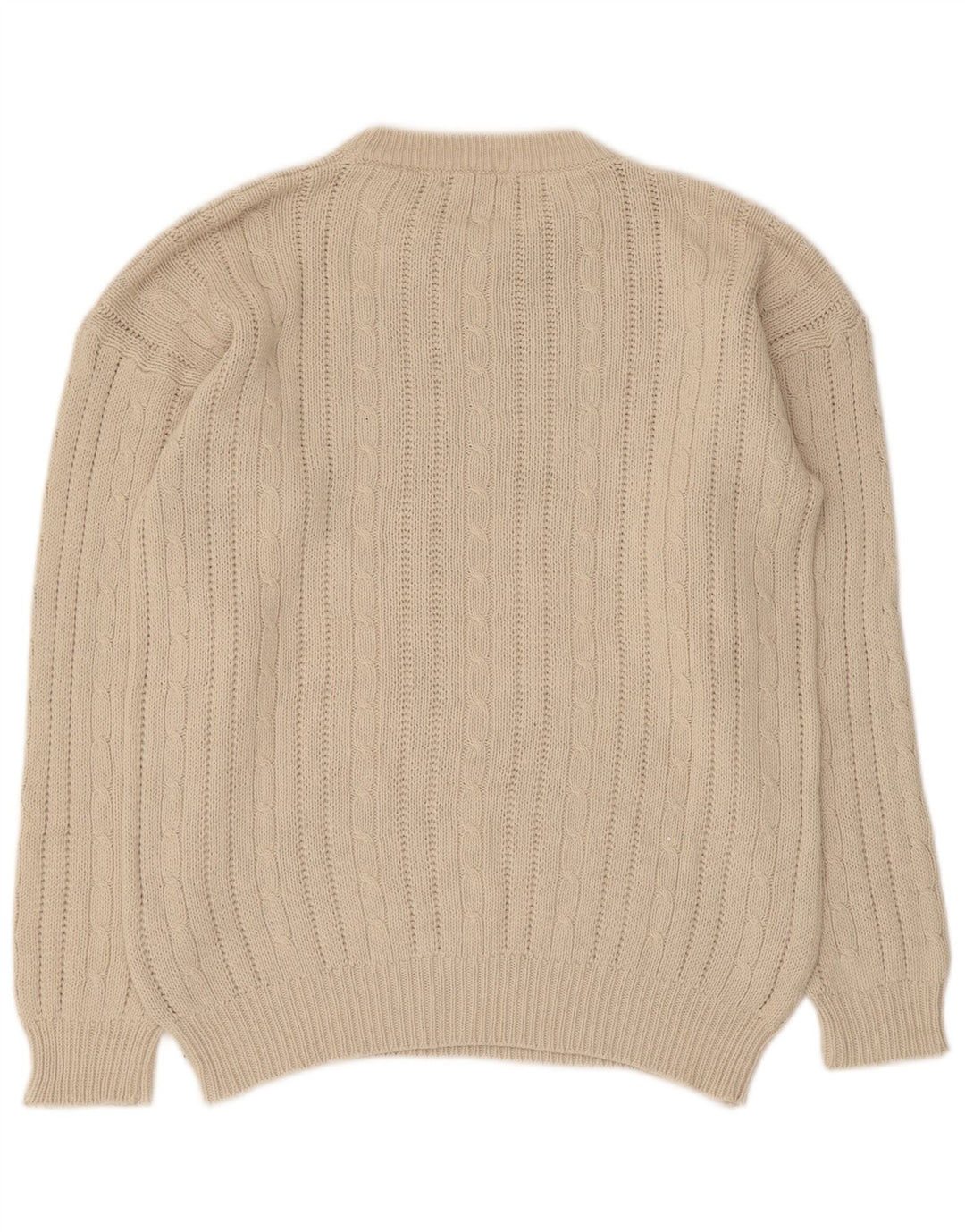 Uno Due Pull à col rond pour homme Petit coton beige