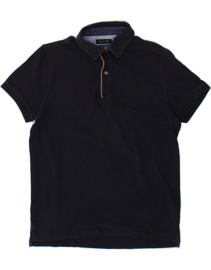 MASSIMO DUTTI Mens Polo Shirt Medium Navy Blue Vintage Massimo Dutti and Second-Hand Massimo Dutti from Messina Hembry 
