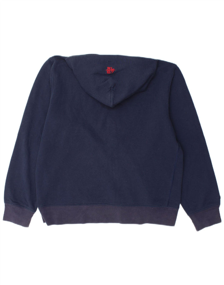 RALPH LAUREN Pull à capuche zippé graphique coupe ample pour homme Bleu marine moyen