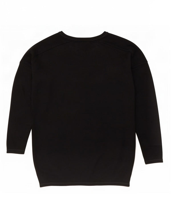 Topshop Pull surdimensionné à col bateau pour femme UK 8 Small Noir Viscose
