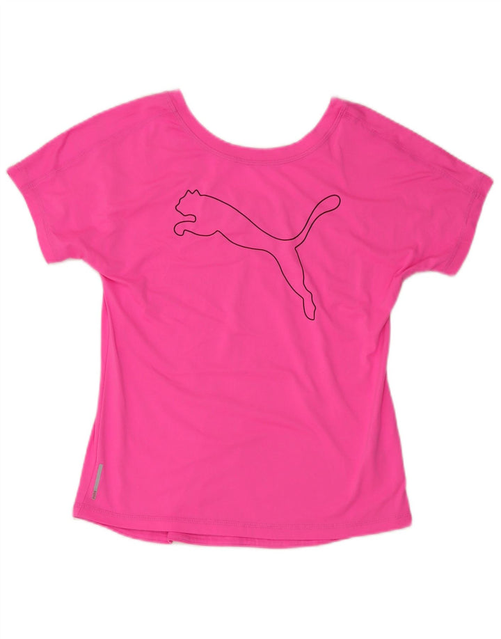 Puma Femmes Crop Graphic T-Shirt Top UK 10 Petit Rose Polyester