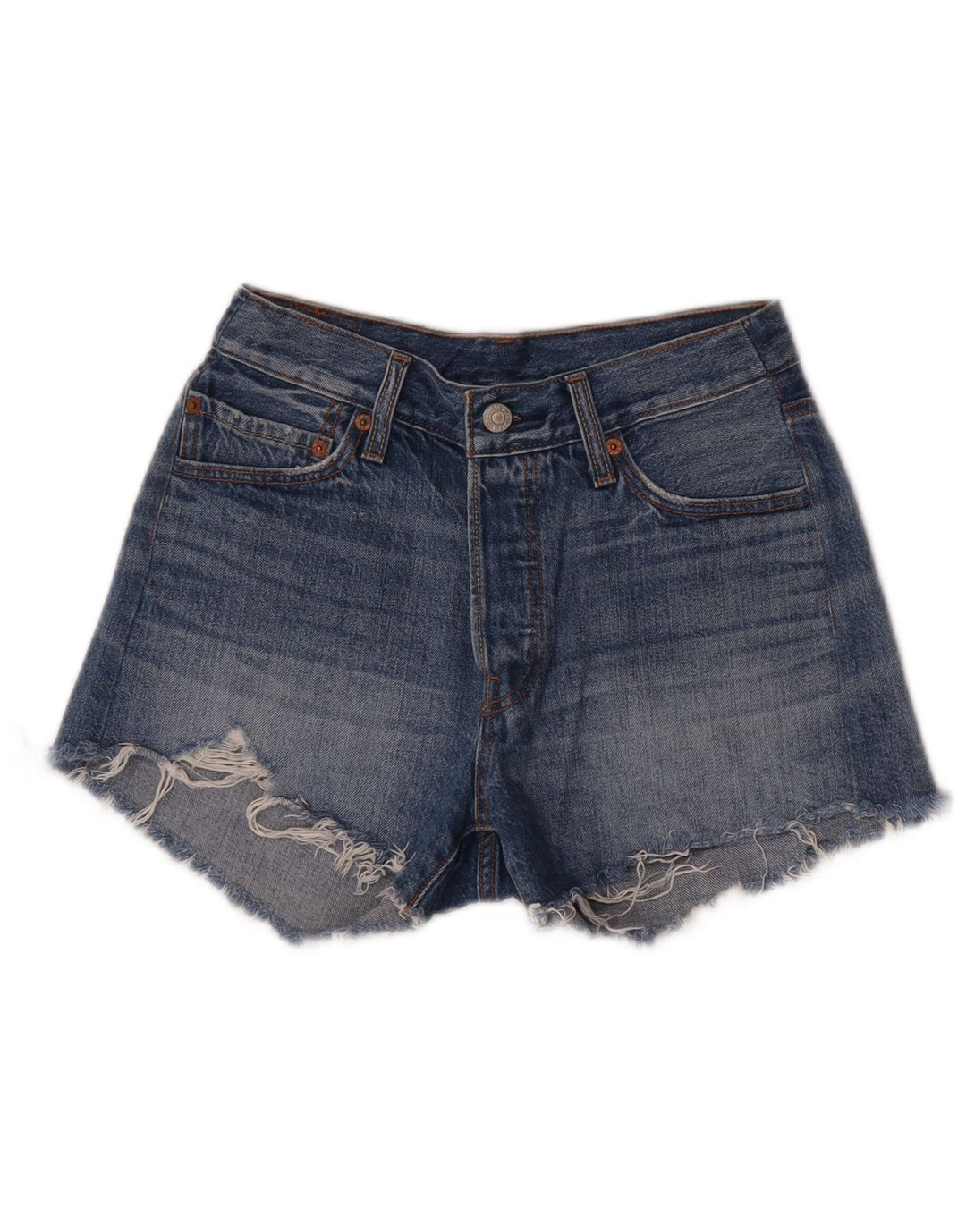 Levi's Short en Jean 501 Femme W28 Bleu Moyen Coton