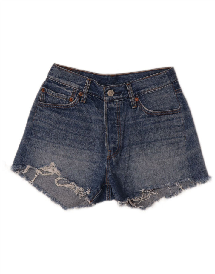 Levi's Short en Jean 501 Femme W28 Bleu Moyen Coton