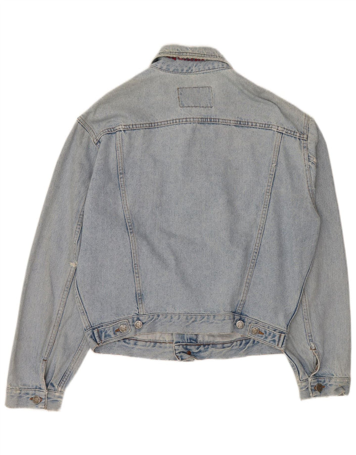 CHARRO Veste en jean surdimensionnée pour femme UK 10 Petit coton bleu