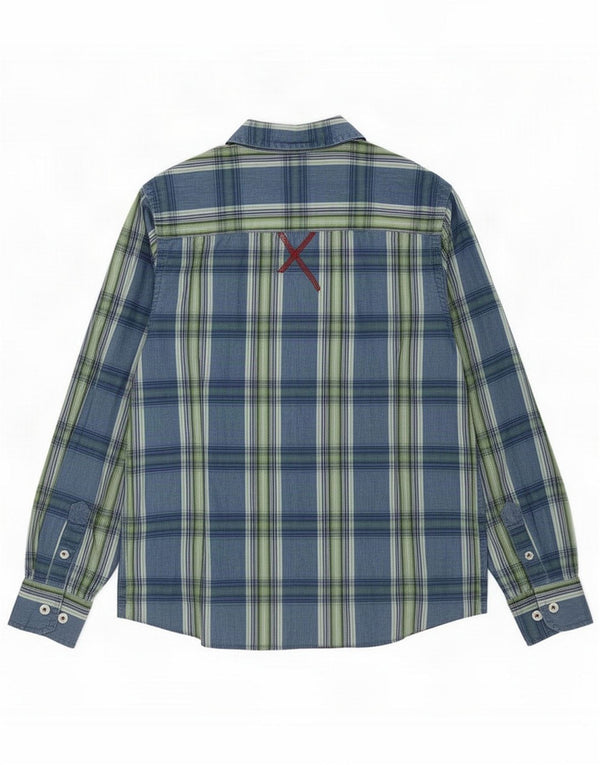Gant Boys Rugger Slim Fit Shirt 9-10 Years Large Blue Plaid Cotton
