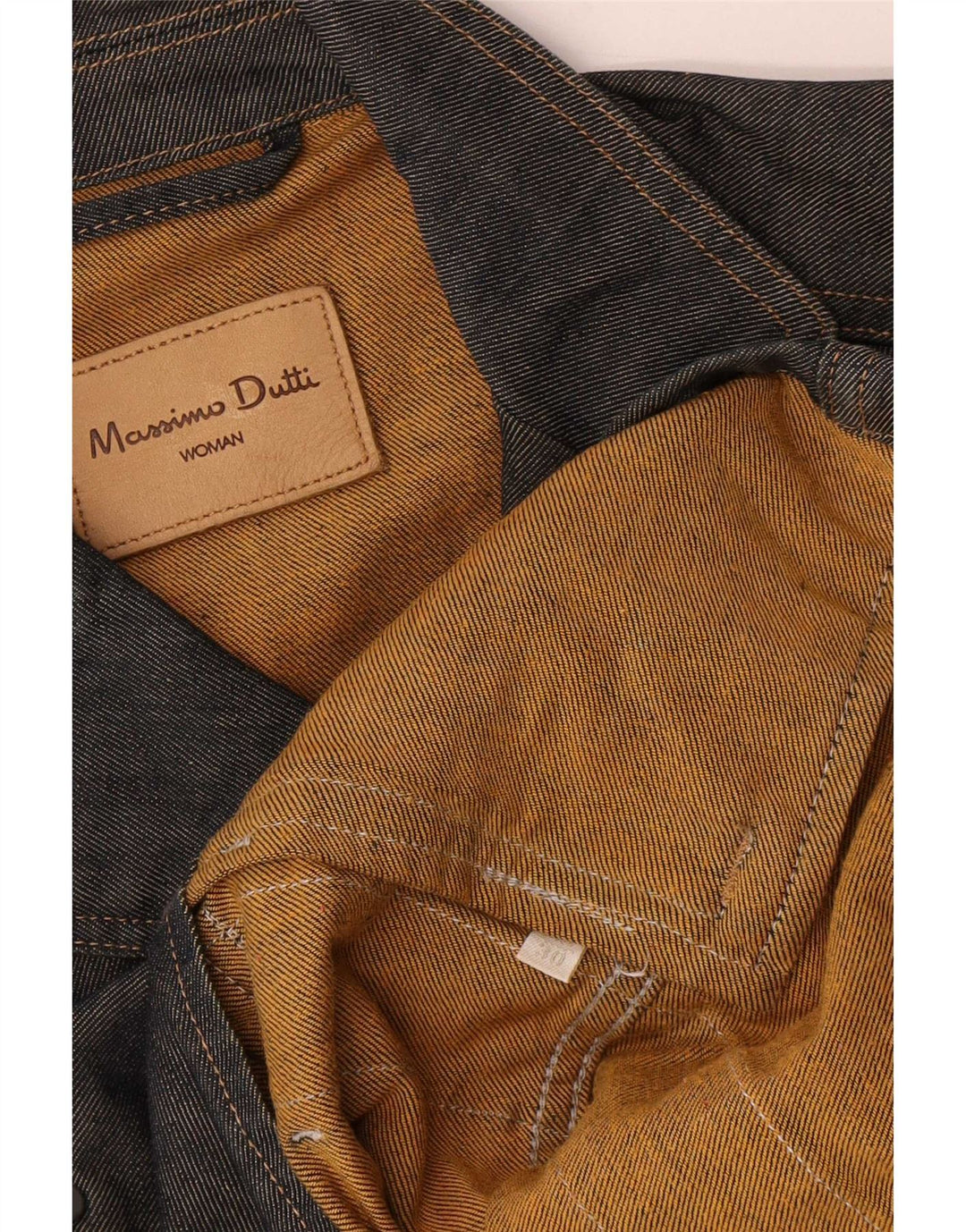 Massimo Dutti Veste blazer à manches courtes en jean pour femme UK 10 Petit Bleu marine