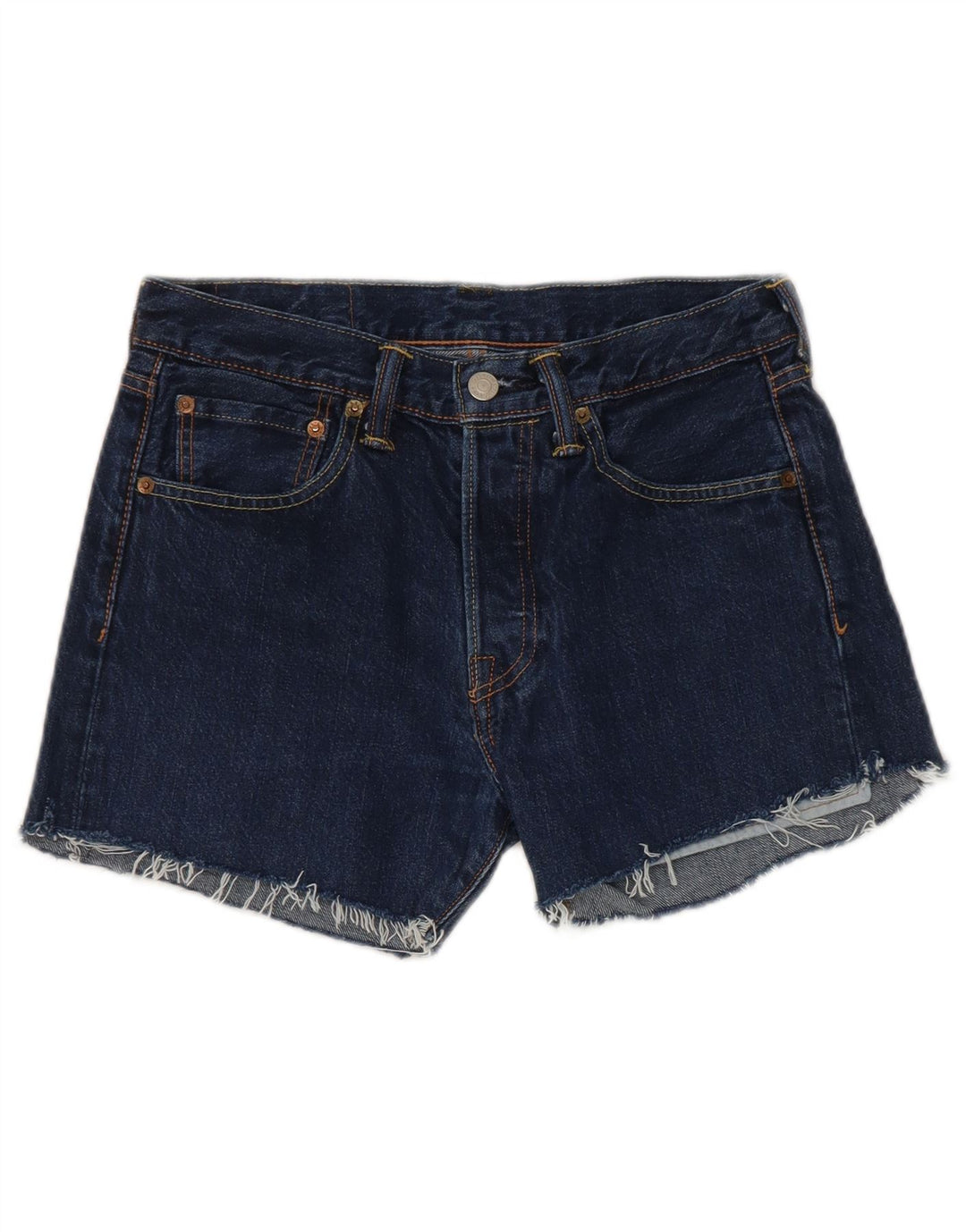 Levi's Short 501 Distressed Denim W28 Femme Bleu Marine Moyen Coton