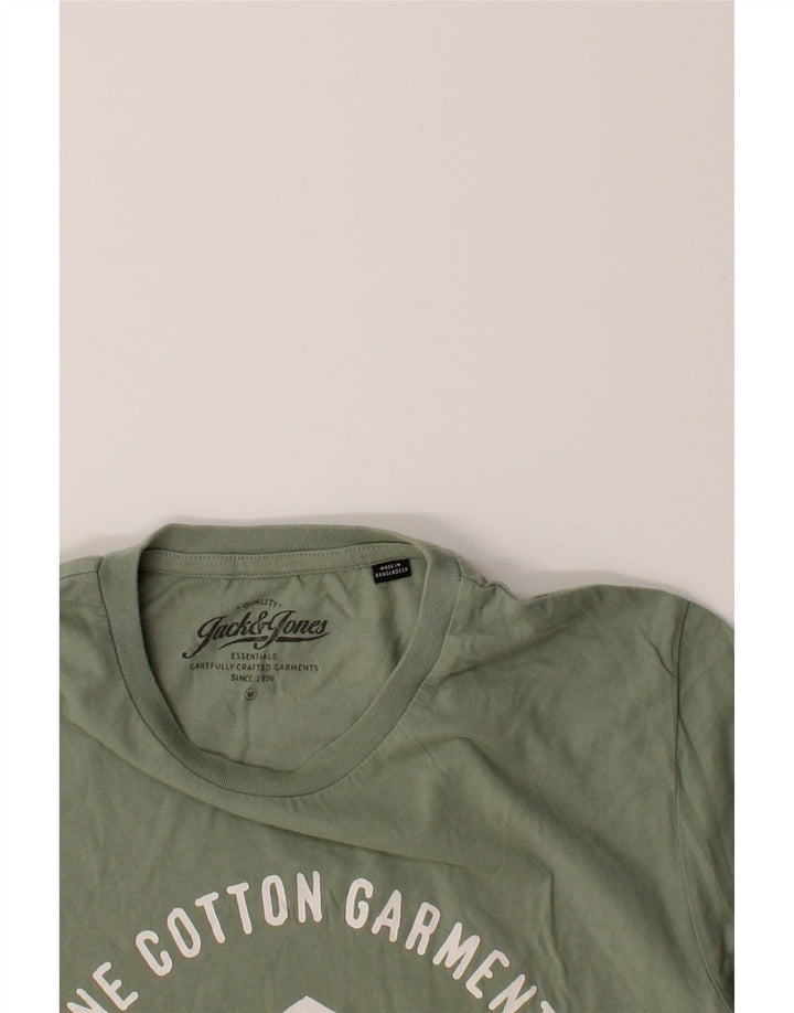 JACK & JONES Mens Graphic T-Shirt Top Medium Green Cotton Vintage Jack & Jones and Second-Hand Jack & Jones from Messina Hembry 
