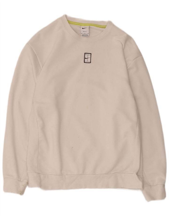 Nike Dri Fit Sweat-shirt en coton blanc moyen pour homme