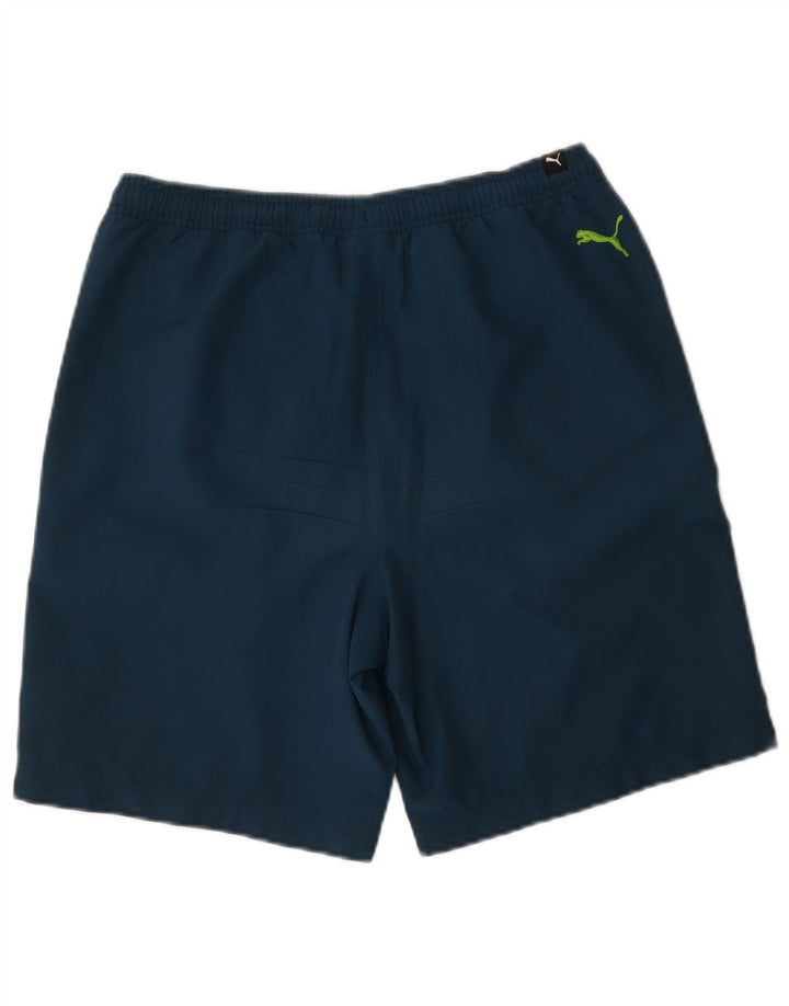 Puma Short de sport graphique homme petit bleu marine polyester
