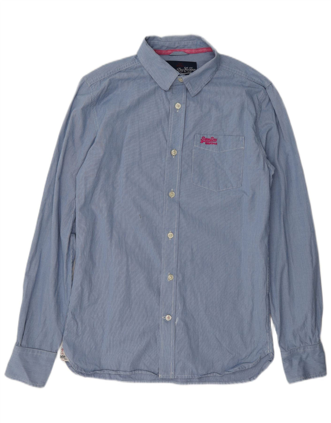 Superdry Chemise Homme Bleu Moyen Carreaux Coton