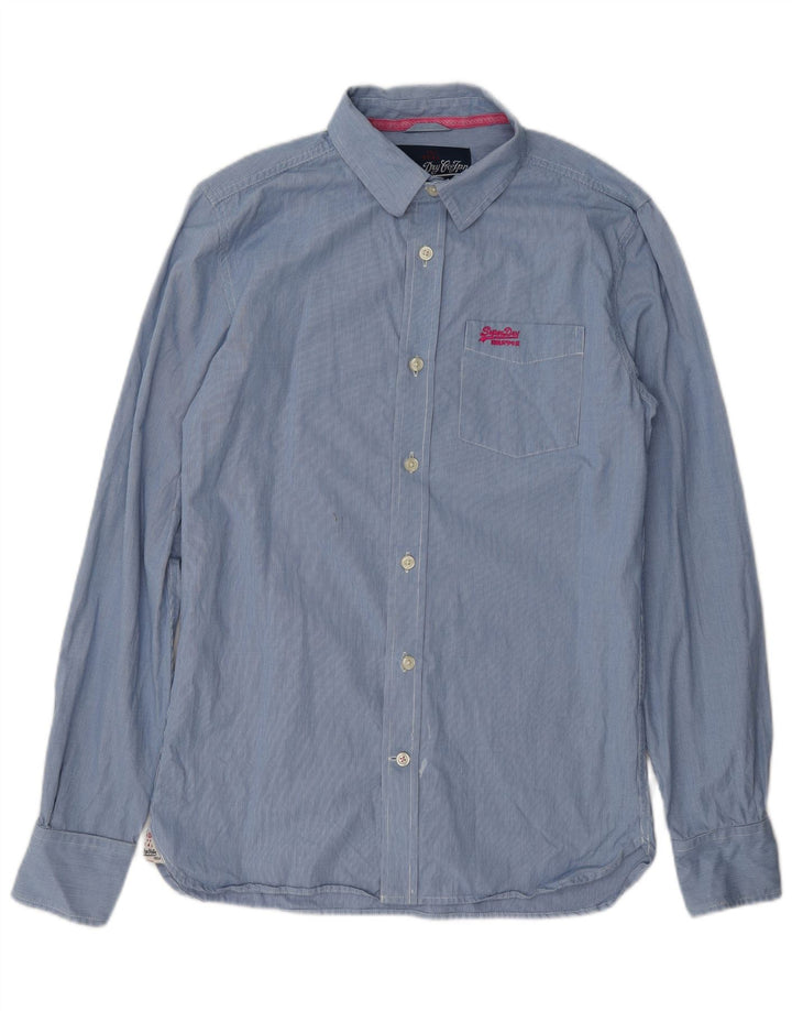 Superdry Chemise Homme Bleu Moyen Carreaux Coton