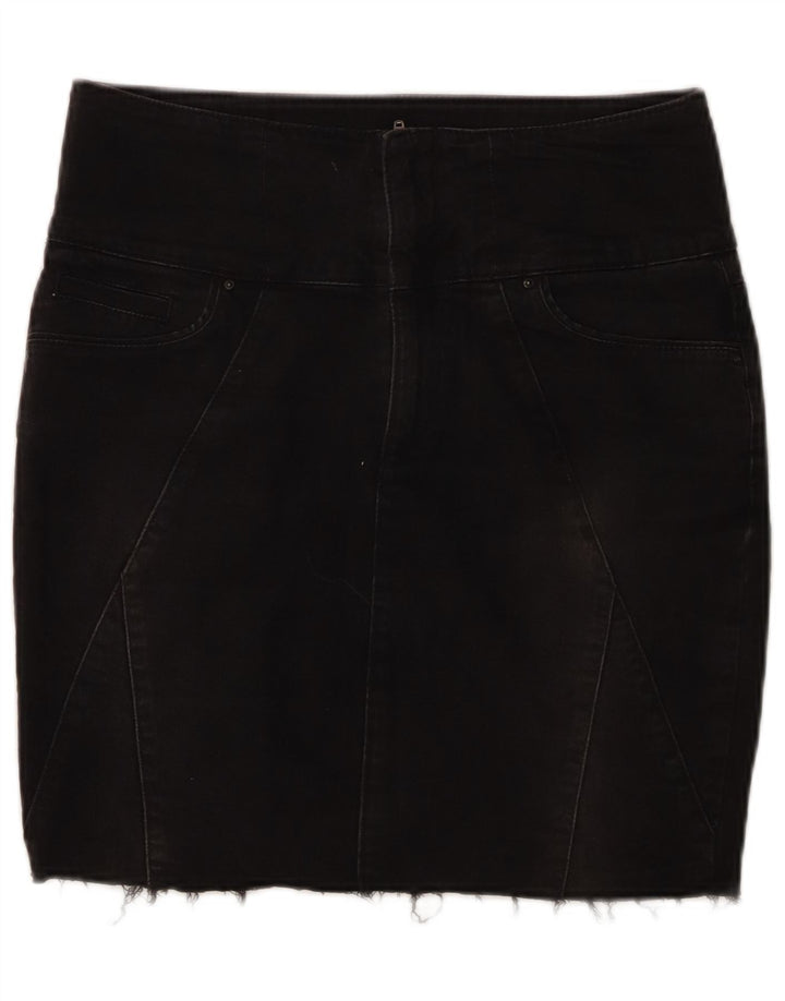 Zara Femme Mini Jupe En Jean EU 40 Moyen W30 Coton Noir