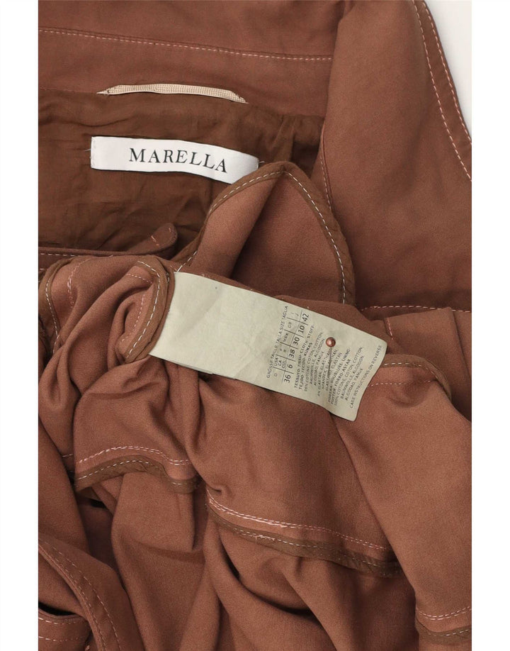 Marella Trench Femme UK 10 Petit Coton Marron