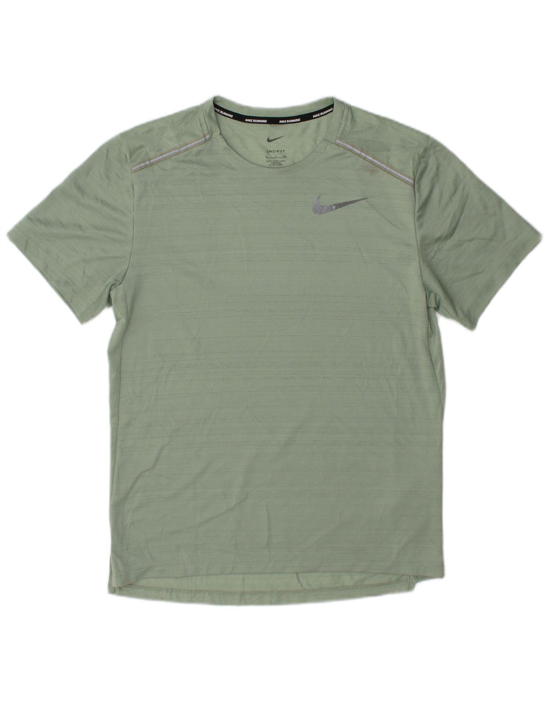 Nike Hommes Dri Fit T-Shirt Haut Petit Vert Moucheté Polyester