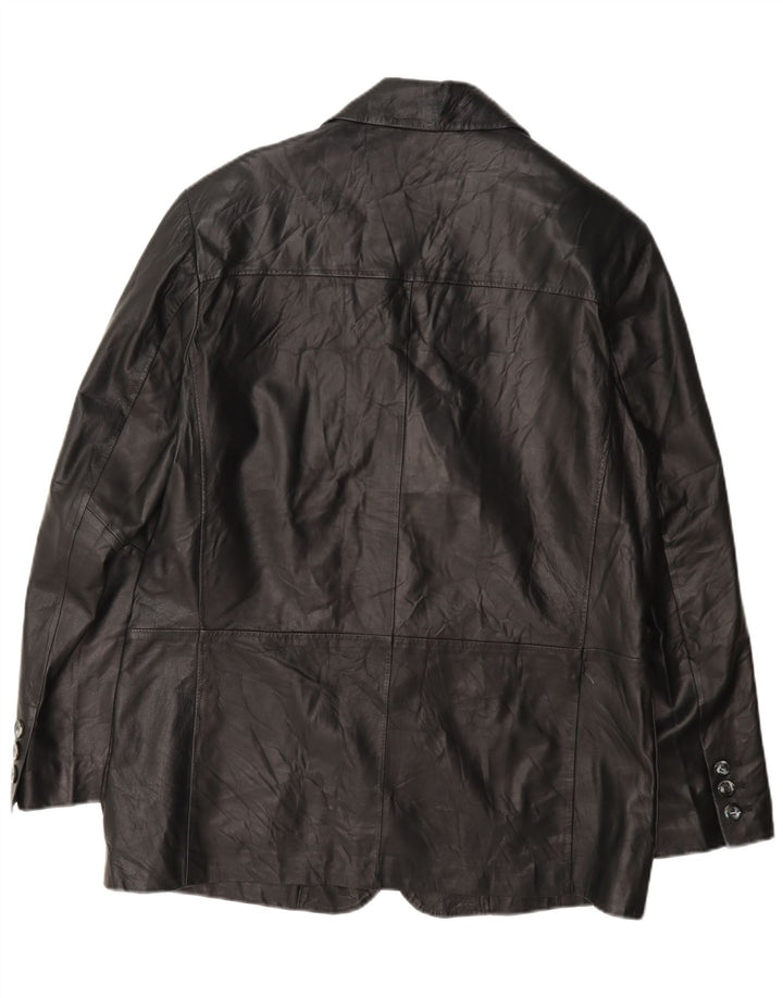 Fratelli Rossetti Veste blazer en cuir à 3 boutons pour homme IT 50 Large Noir