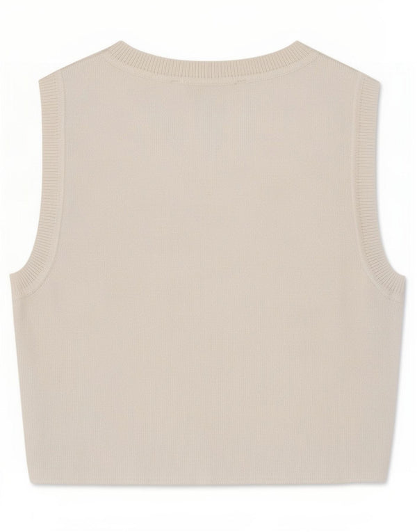 Zara Womens Crop Vest Top UK 8 Petit Viscose Blanche