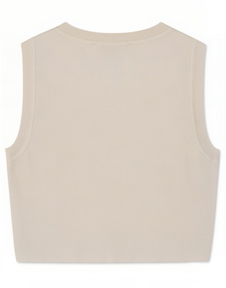 Zara Womens Crop Vest Top UK 8 Petit Viscose Blanche