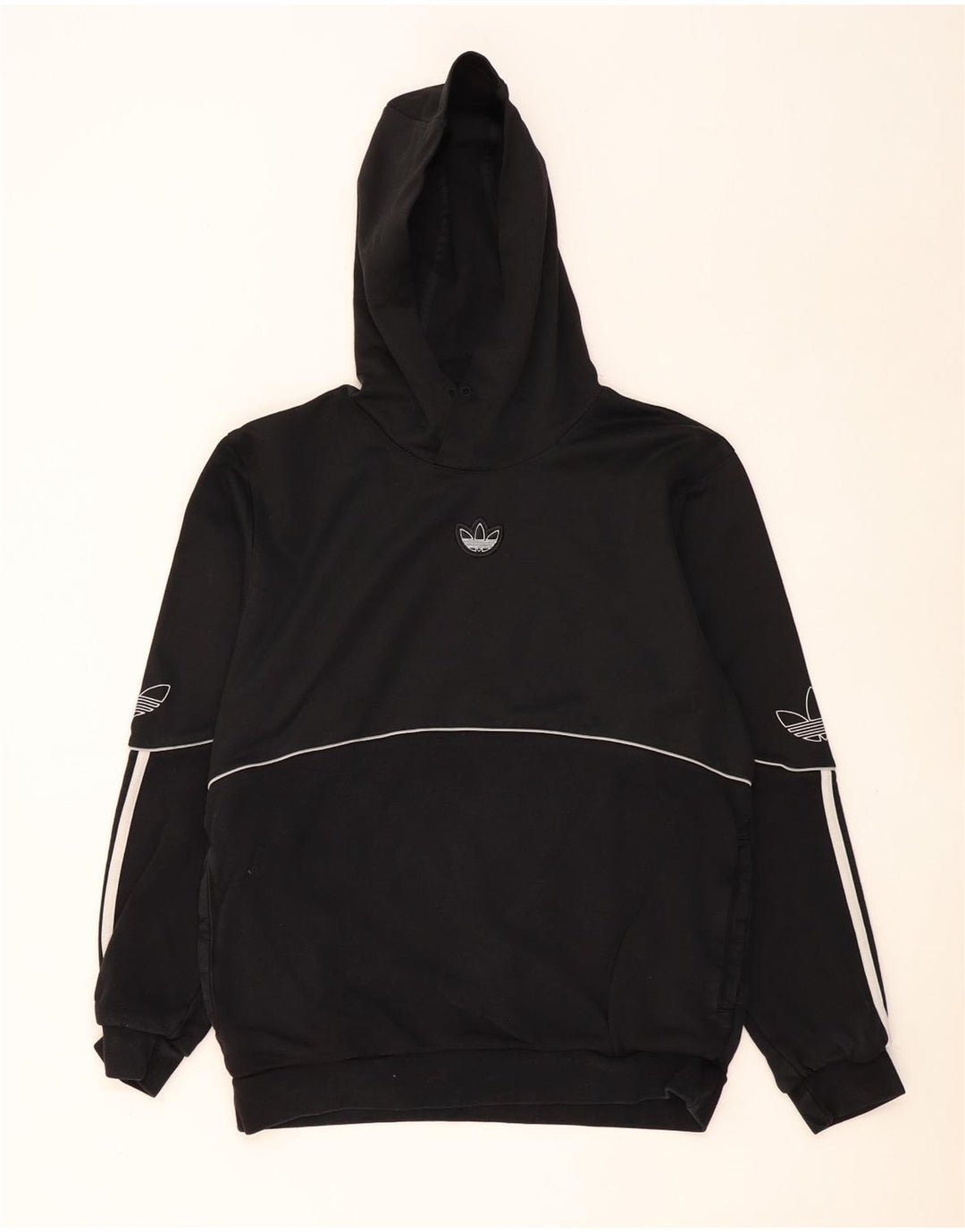 ADIDAS Pull à capuche graphique pour homme en coton noir moyen