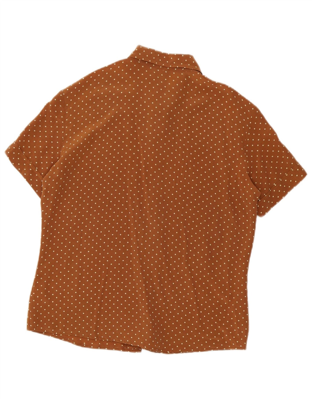 Benetton Femme Chemisier IT 46 Large Marron Taché De Soie