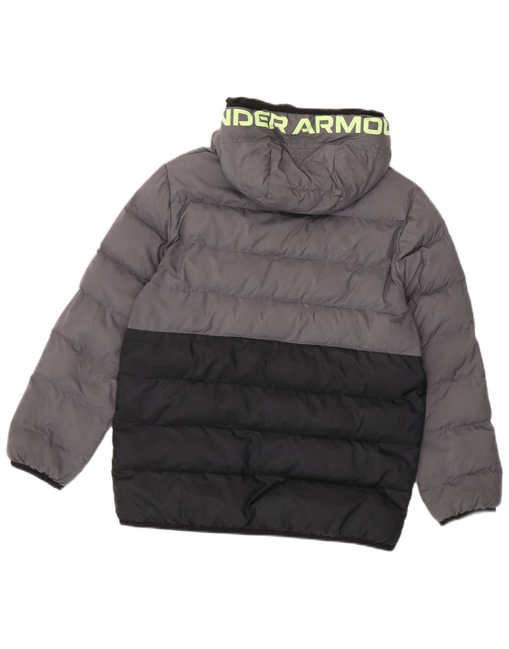 Under Armour Veste matelassée à capuche graphique pour garçon 12-13 ans Gris Colorblock