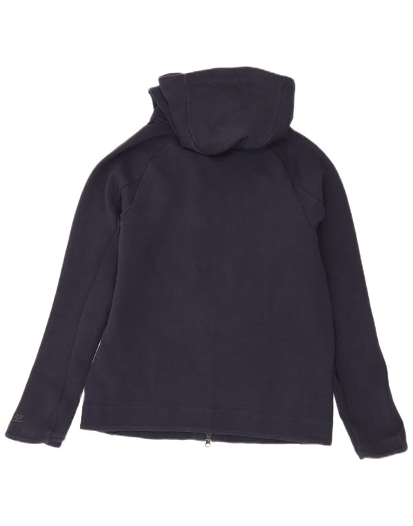Nike Pull à capuche zippé pour homme en coton color block bleu marine Taille L