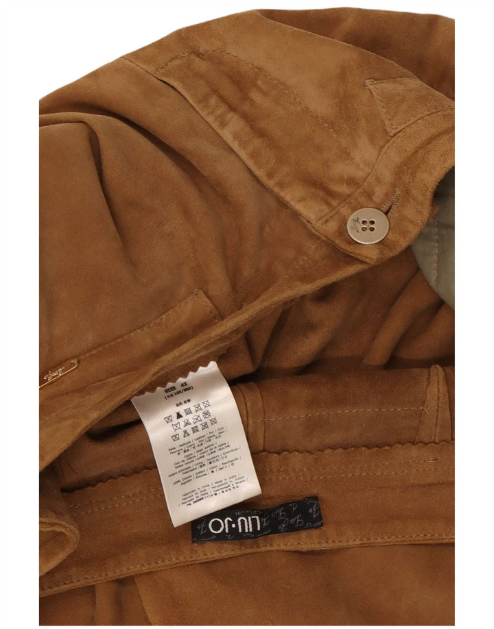 LIU JO Pantalon court fuselé en daim pour femme IT 42 Medium W30 L19 Marron