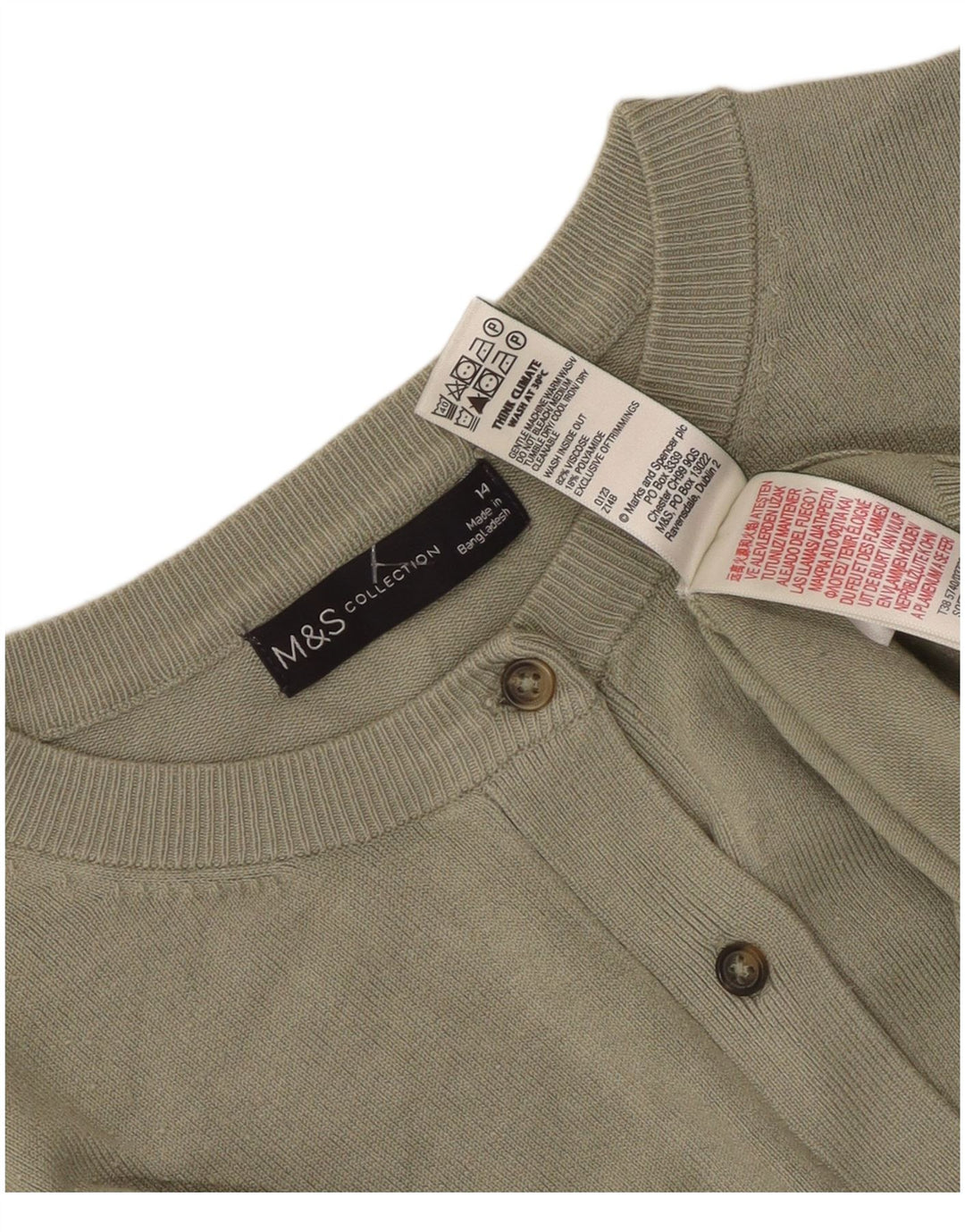 Marks & Spencer Cardigan pour femme en viscose kaki moyen UK 44