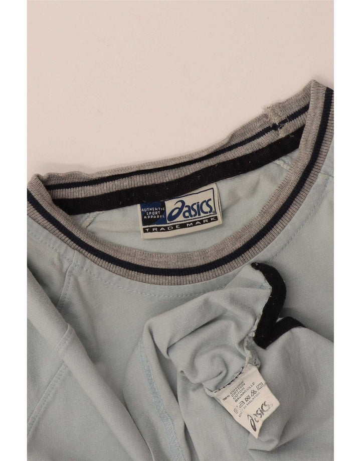 Asics T-Shirt Homme Haut Petit Bleu Rayé Coton