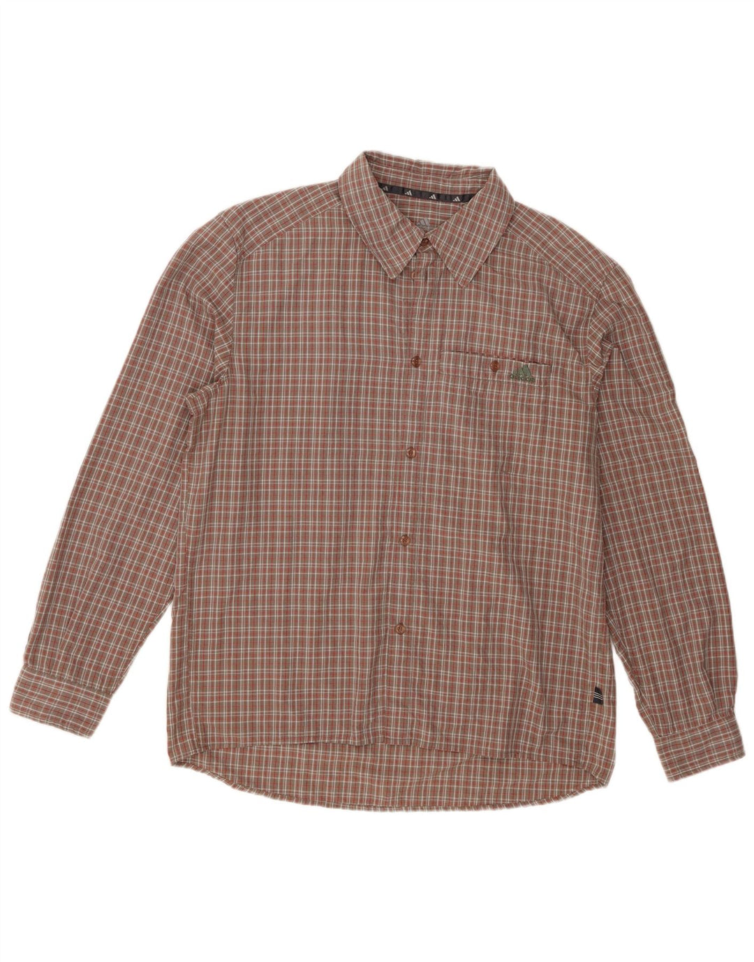 Adidas Chemise Climalite pour homme - Grand carreaux marron