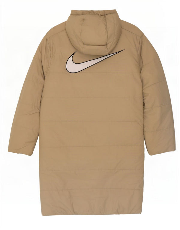 Nike Manteau matelassé à capuche surdimensionné pour femme UK 6 XS Beige